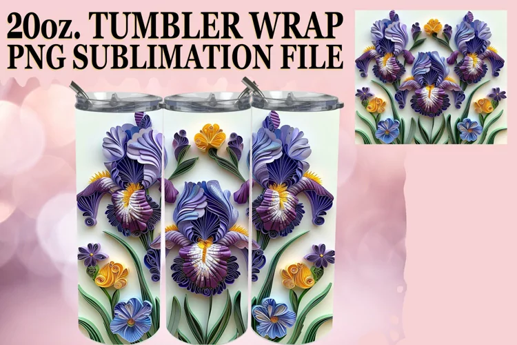 Dreamy Vibrant Spring Flower 3D 20oz Tumbler Wrap
