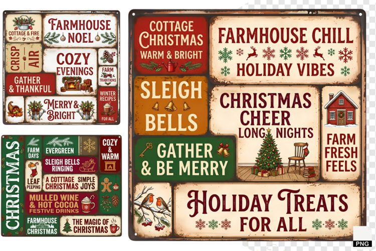 Christmas Farms Signs PNG