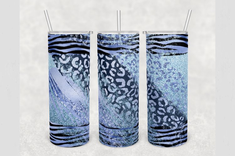 Blue Leopard Glitter Milky Way 20 oz tumbler sublimation