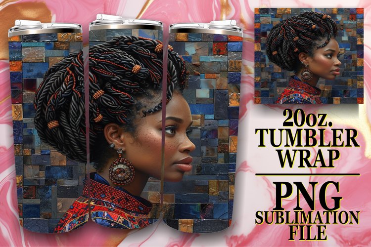 Black Woman Portrait 20oz Sublimation Wrap