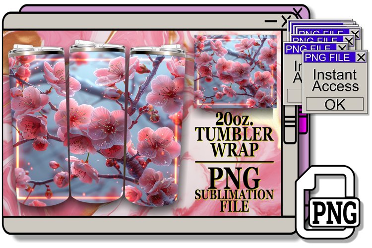 Petal Overlook Tumbler Sublimation 20oz