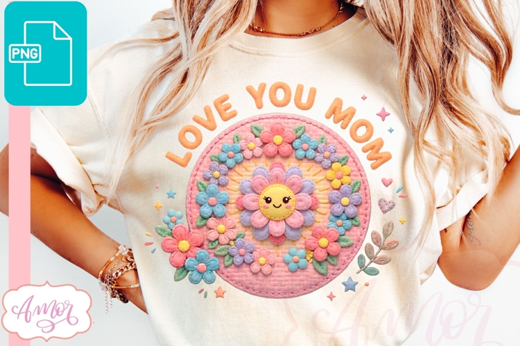 Love You Mom Sublimation Design | Mothers Day PNG