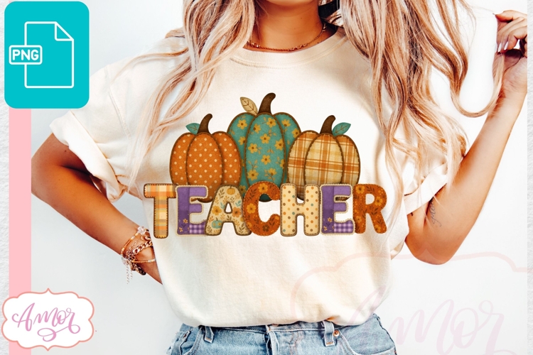 Fall Teacher Sublimation design PNG| Fall pumpkins PNG