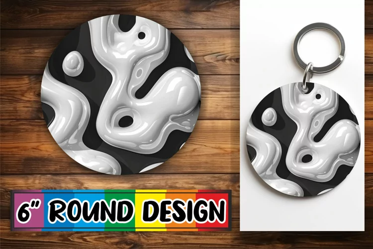 Playful Abstract Inflated Puff Sublimation Circle Patterns
