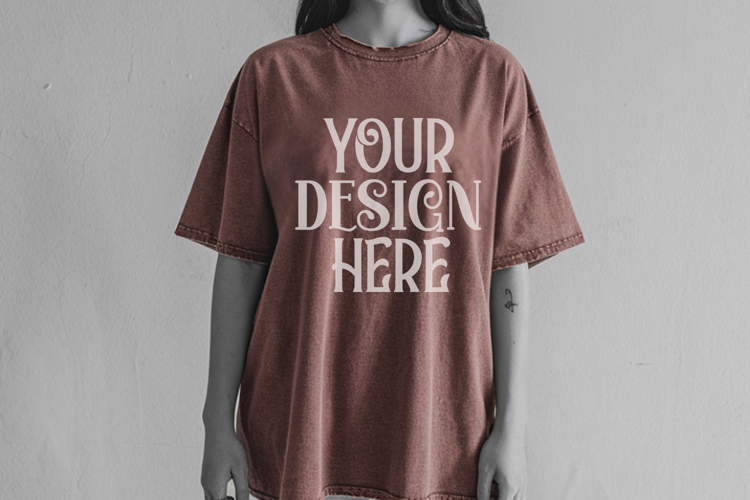 Brick Comfort Colors 1717 T-shirt Mockups, Real Model Mo