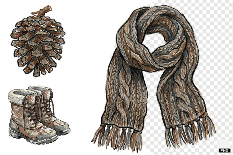Rustic Winter Days Clipar example image 1