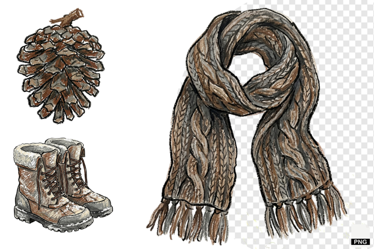 Rustic Winter Days Clipar
