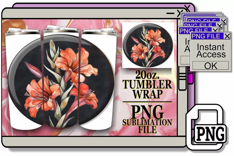 Denim Flower Tumbler Design Spring 20oz