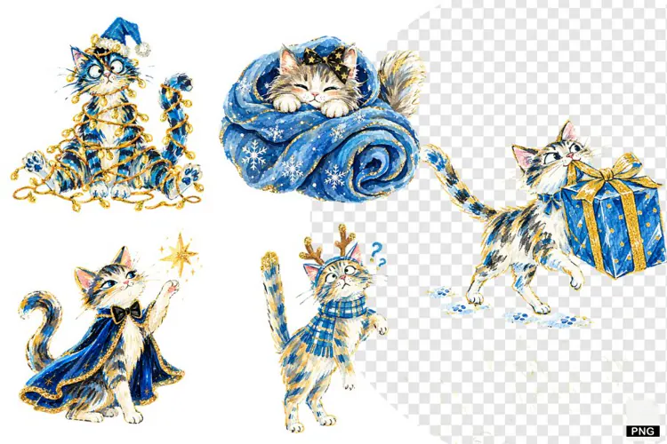 Christmas Cats Clipart