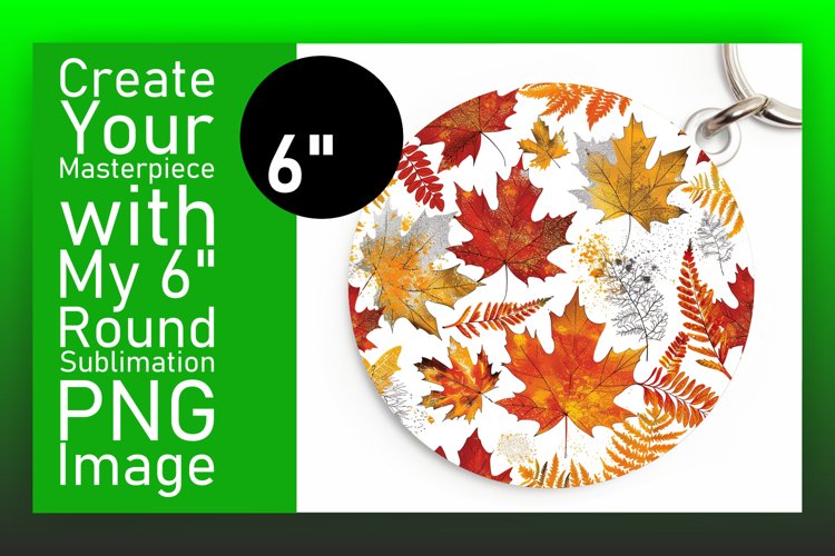 Cozy Autumn Season Round Design with Watercolor Keychain