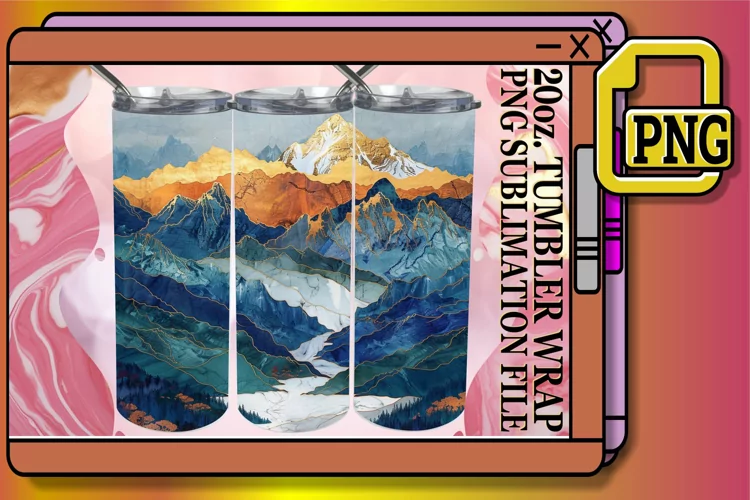 Golden Oasis: Luxe Sublimation Tumbler Design 20oz
