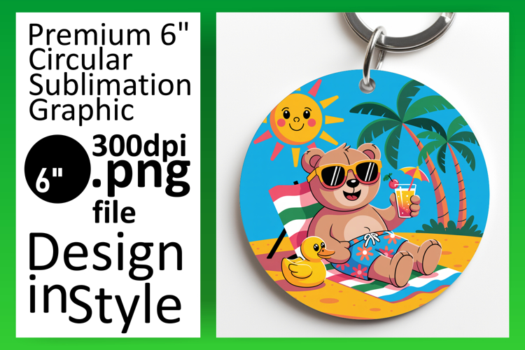 Stylish Circle Design for Car Coasters , Cute Bear