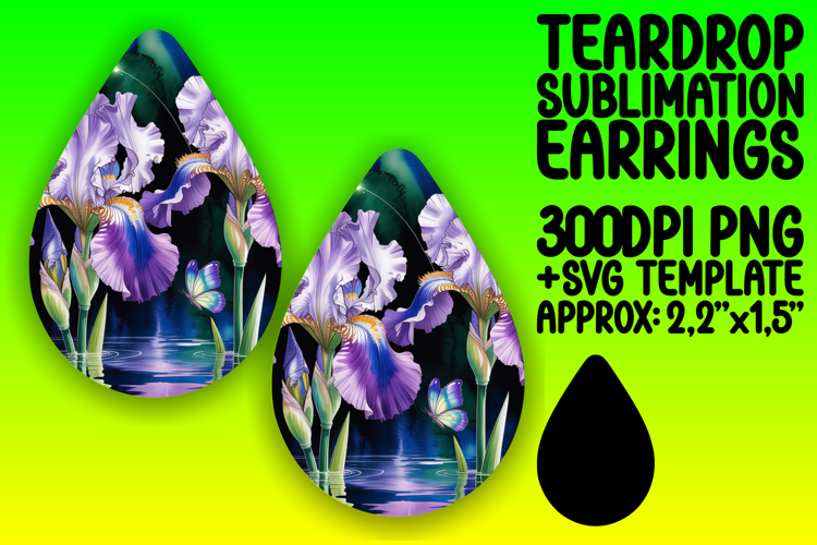 Sophisticated Teardrop Earrings PNG Artwork , Flowers