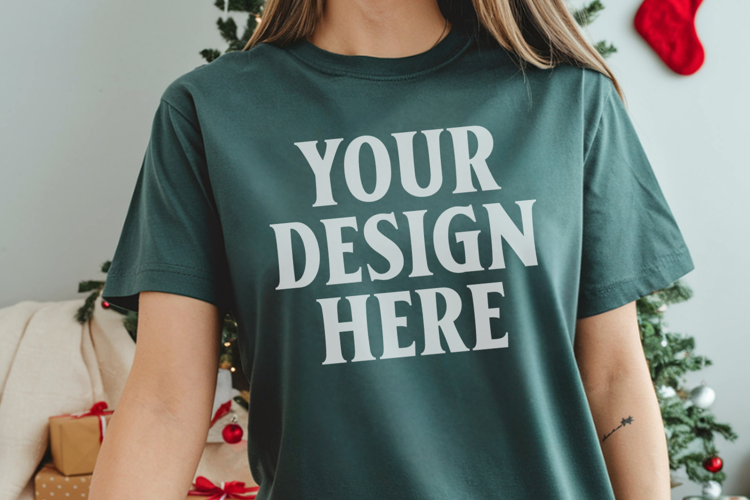 Moss Christmas Comfort Colors 1717 Mockups, CC 1717 m
