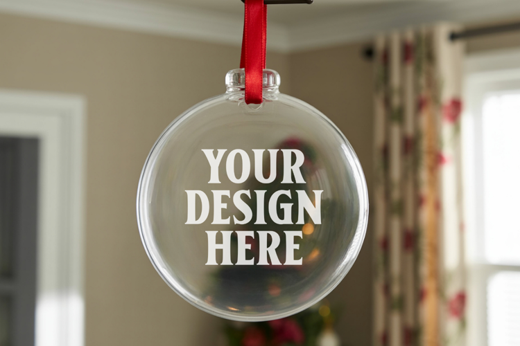 Acrylic Christmas Ornament Mockups , acrylic blank mockup