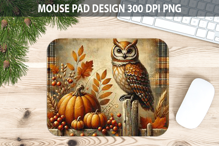 Owl Mouse pad Sublimation - Thanksgiving PNG Design