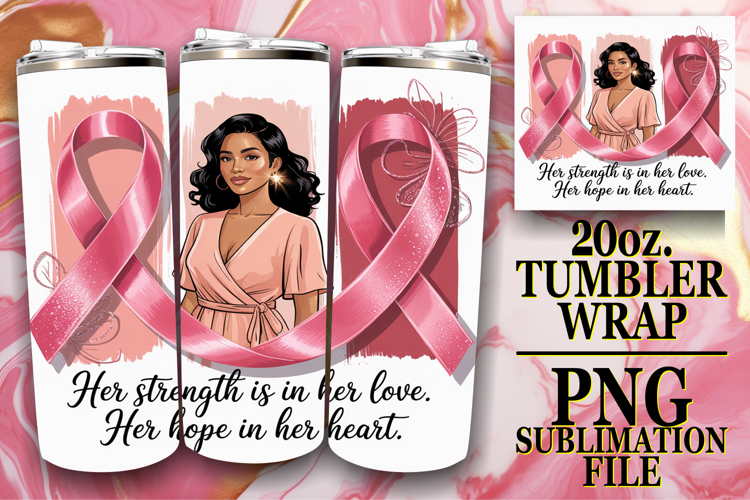 Cheerful thoughts 20oz tumbler wrap, Cancer