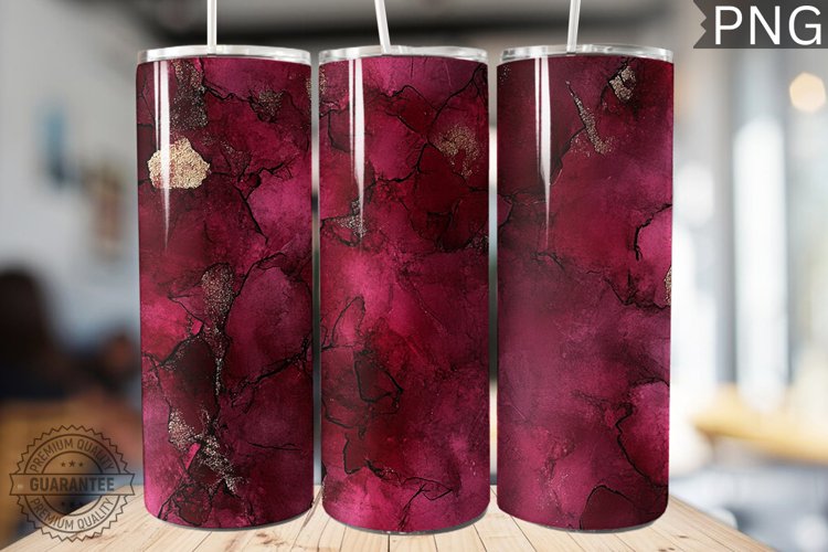 Burgundy Alcohol Ink Tumbler Wrap - High Quality 300 Dpi