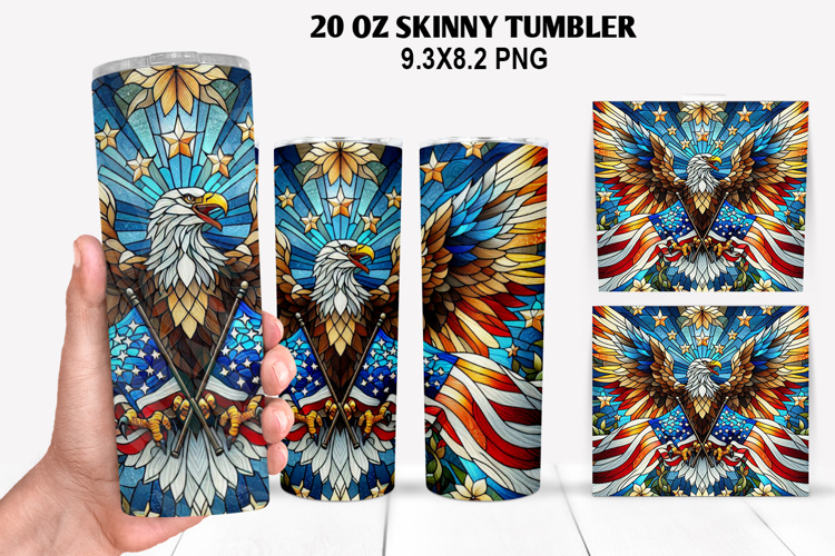 Eagle Skinny Tumbler 20oz Wrap Design,4th of july Tumbler