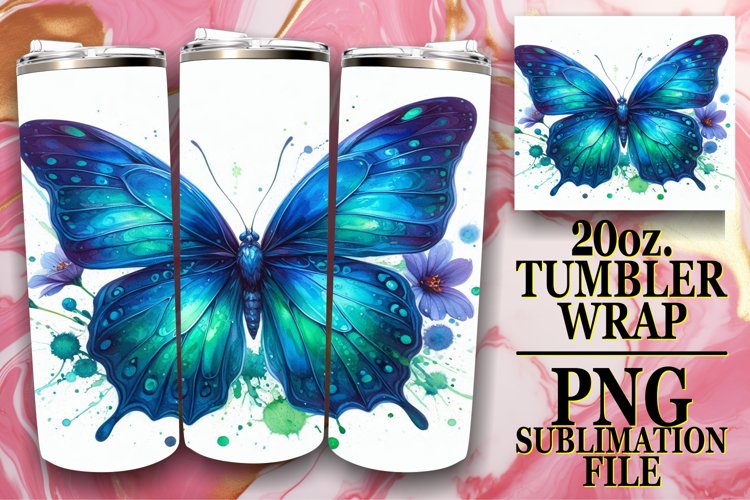 Lively Sublimation 20oz tumbler wrap, Butterfly