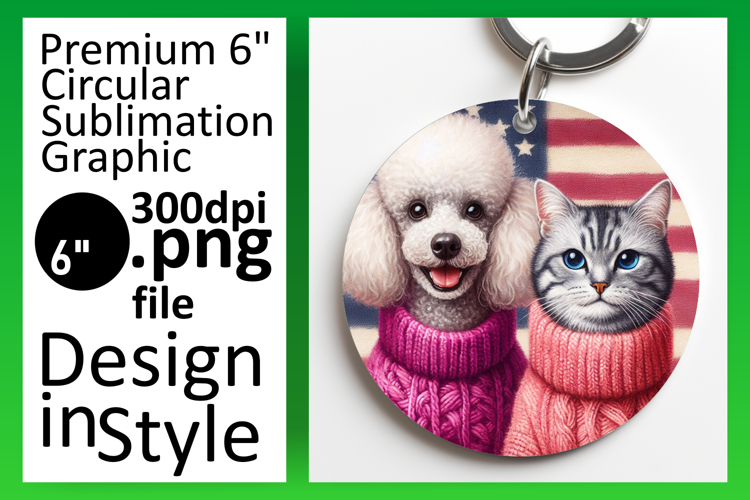 Sophisticated Round Design Car Coaster , Dog and cat
