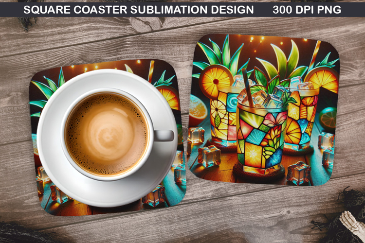 Summer Coaster Sublimation, Summer Coaster PNG Design