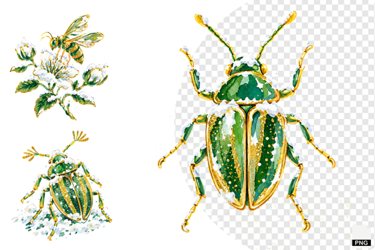 Winter Insect Garden Clipart