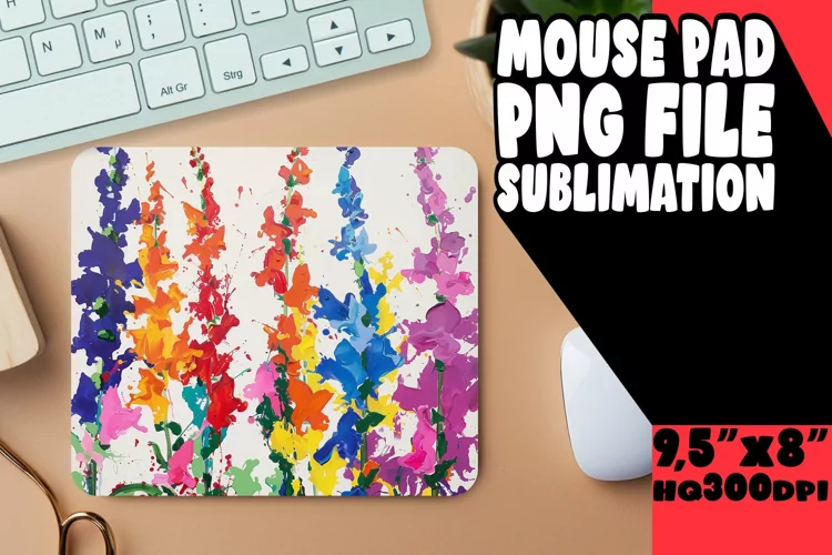 Serene Spring Meadow Pattern Mouse Pad