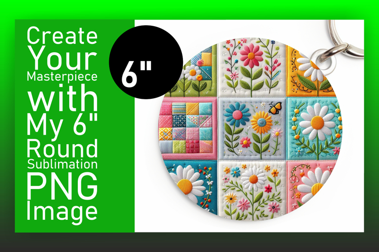 Artistic Circle PNG for Keychains , Patchwork