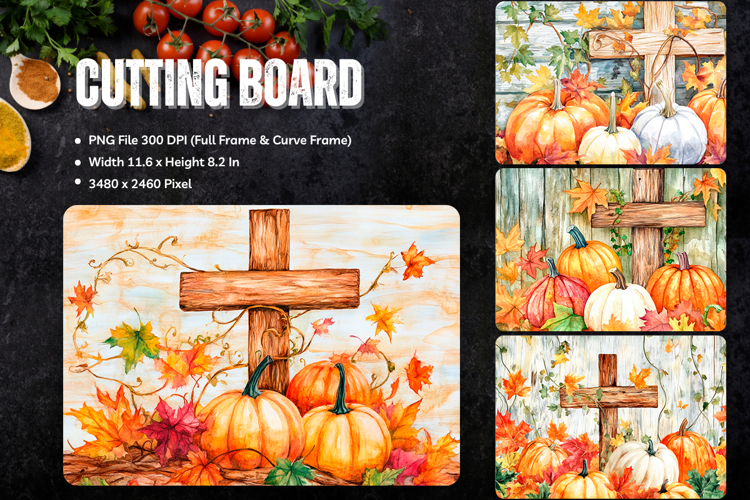 Pumpkin Cutting Board Kitchen Fall Autumn Chopping Board_68