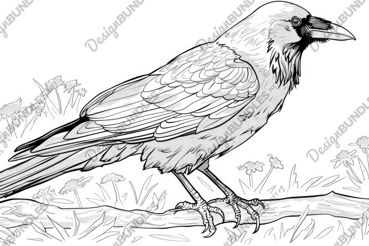 Crow Sketch Background Wallpaper example image 1