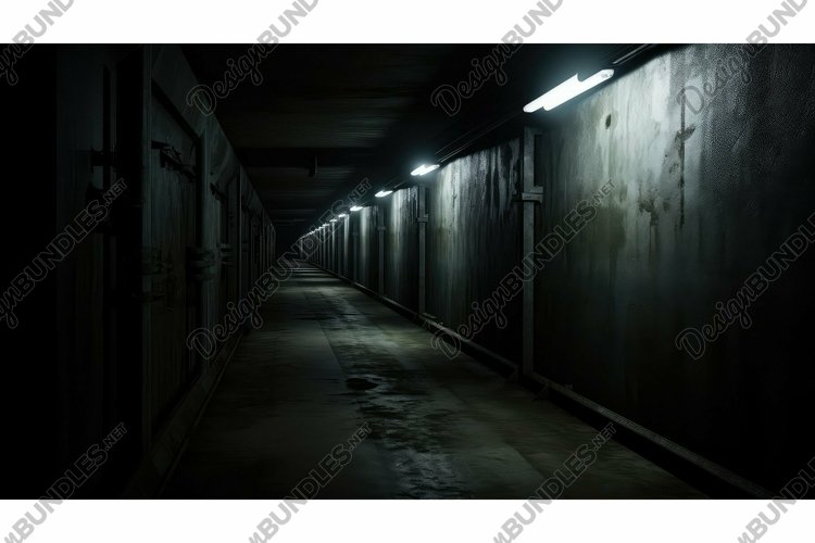 eerie long dark hallway example image 1