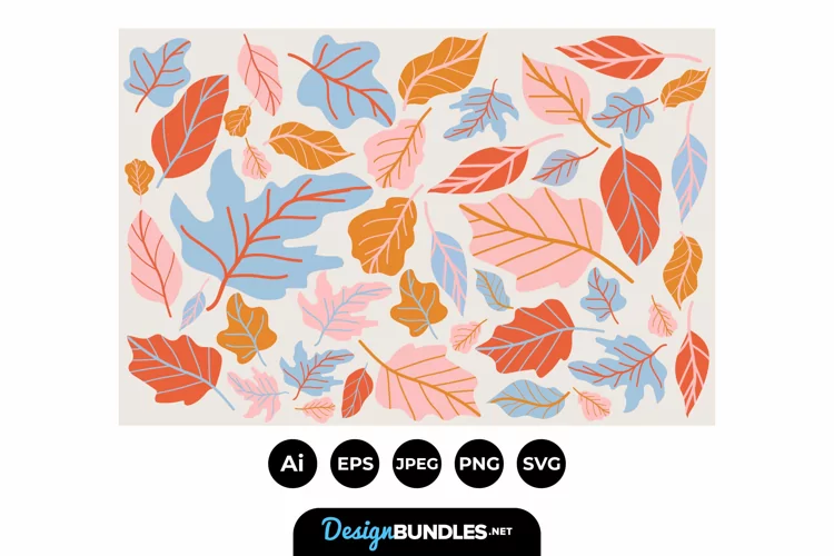 Colourful Different Leaves Background