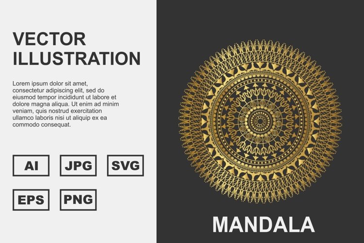 Golden Vector mandala Illustration Design example image 1