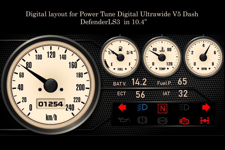 Digital Layout for Power Tune Digital Ultrawide V5 Dash