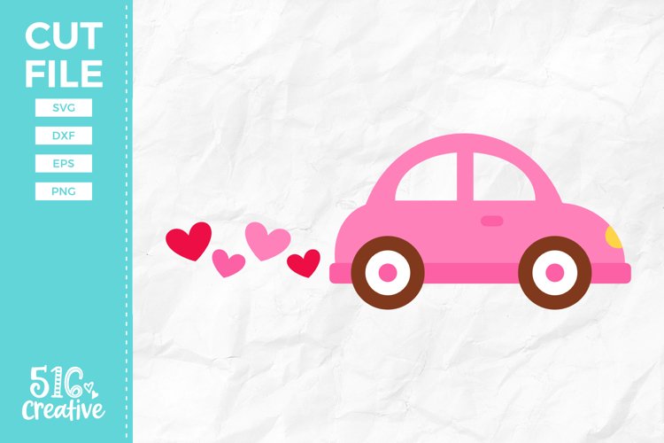 Heart Car SVG DXF EPS PNG example image 1
