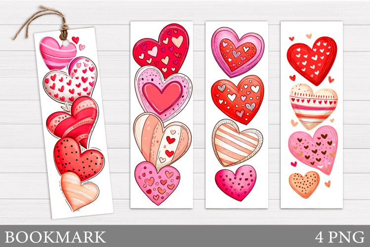 Hearts Bookmark Design. Valentines Bookmark Printable