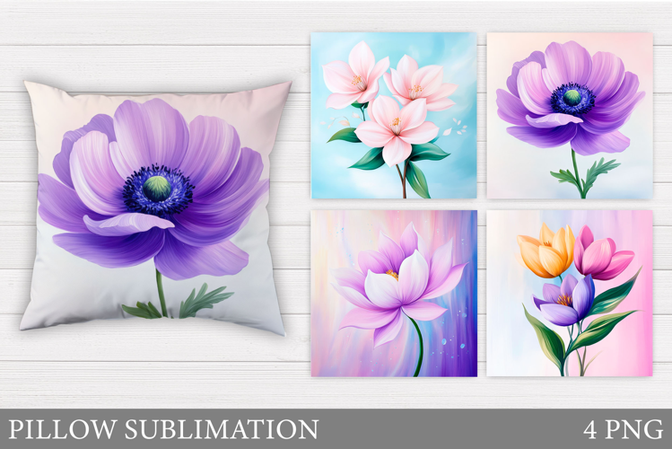 Flowers Pillow Sublimation. Floral Pillow Sublimation