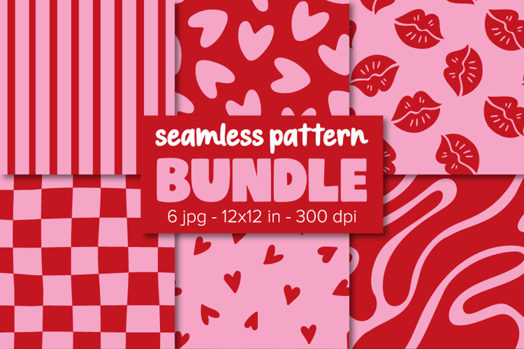 Love Digital Papers, Valentines Pattern Bundle