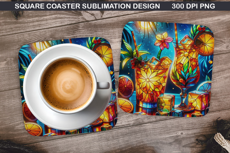 Summer Coaster Sublimation, Summer Coaster PNG Design