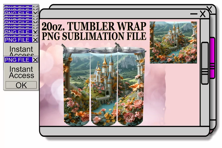 3D Blossom Panorama Tumbler Design 20oz