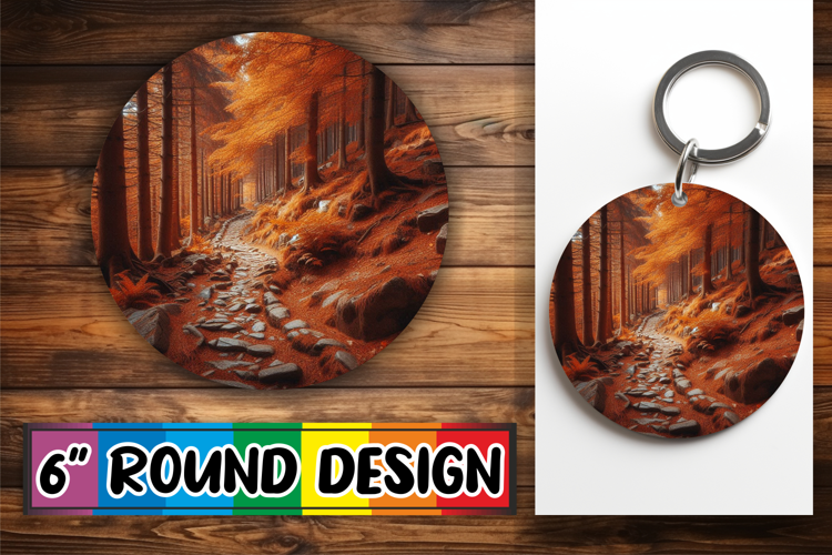 Enchanted Keychain Round Sublimation, Autumn
