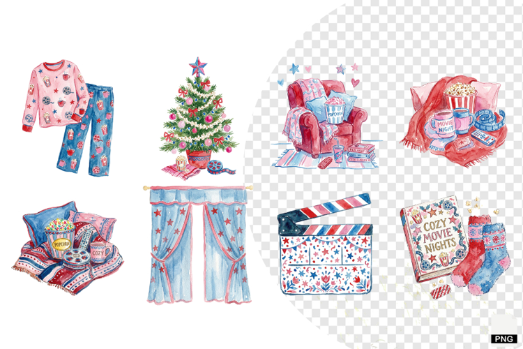 Cozy Movie Night Clipart