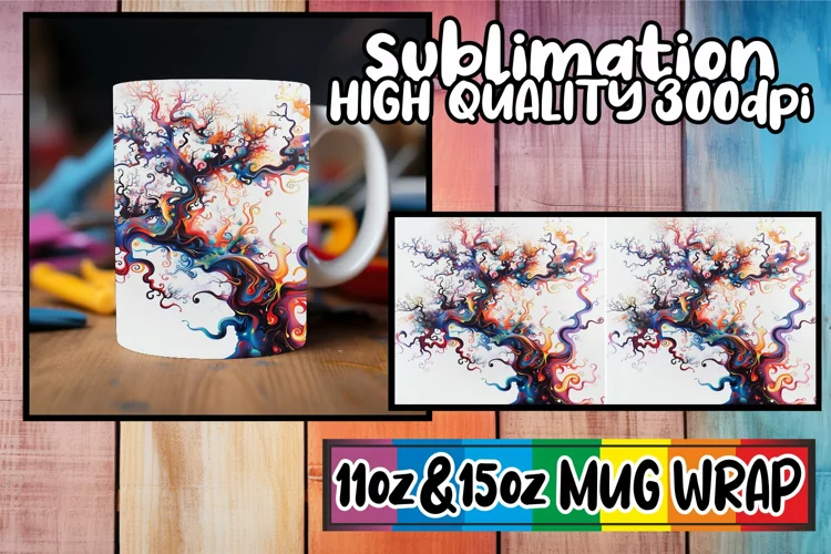 Colorful Springtime Mug Wrap - Colorful Tree