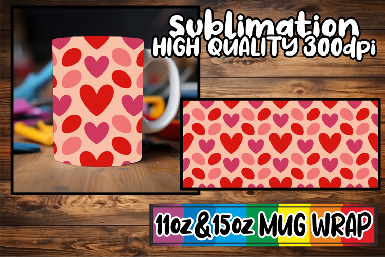 Timeless moments 11oz 15oz sublimation wrap, Valentine's Pat