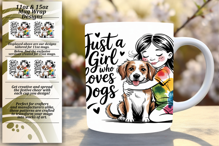 Glamorous 15oz Mug Wrap Png Artwork , Just A Girl