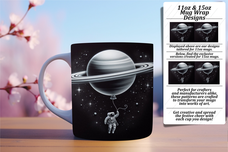 Vibrant 11oz Mug Wrap Png Template , Astronaut