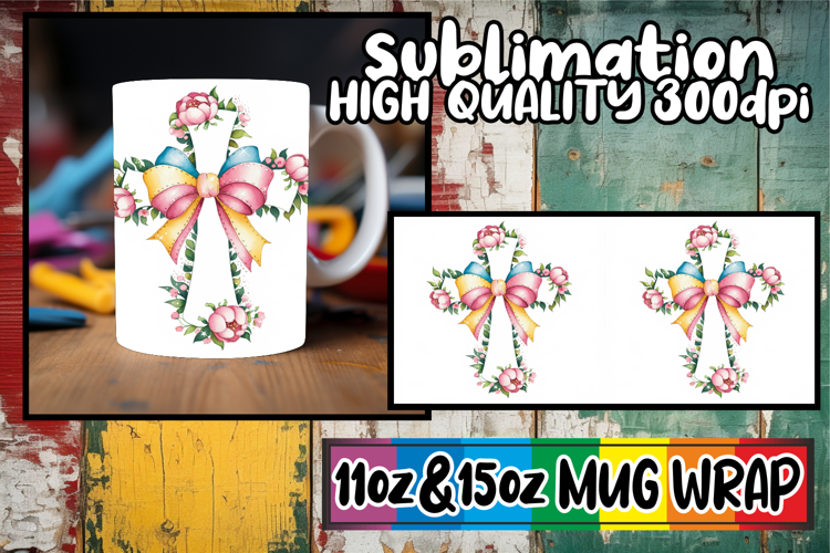 Inspiring moments sublimation print wrap, Flower Cross