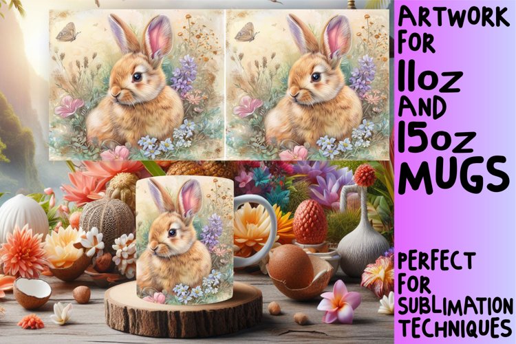 Easter Bunny Wonderland: Watercolor Mug Sublimation