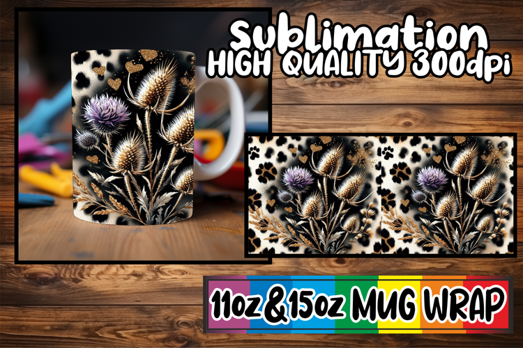 Enchanted evenings 11oz 15oz sublimation wrap, Leopard Print